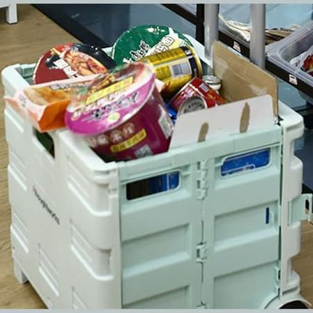 クーラーボックス専門店  折りたたみ式キャスター付き買い物かご